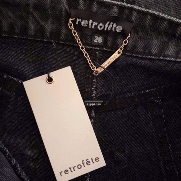 NEW Retrofete Taylor Jeans Black 26 - Picture 15 of 17